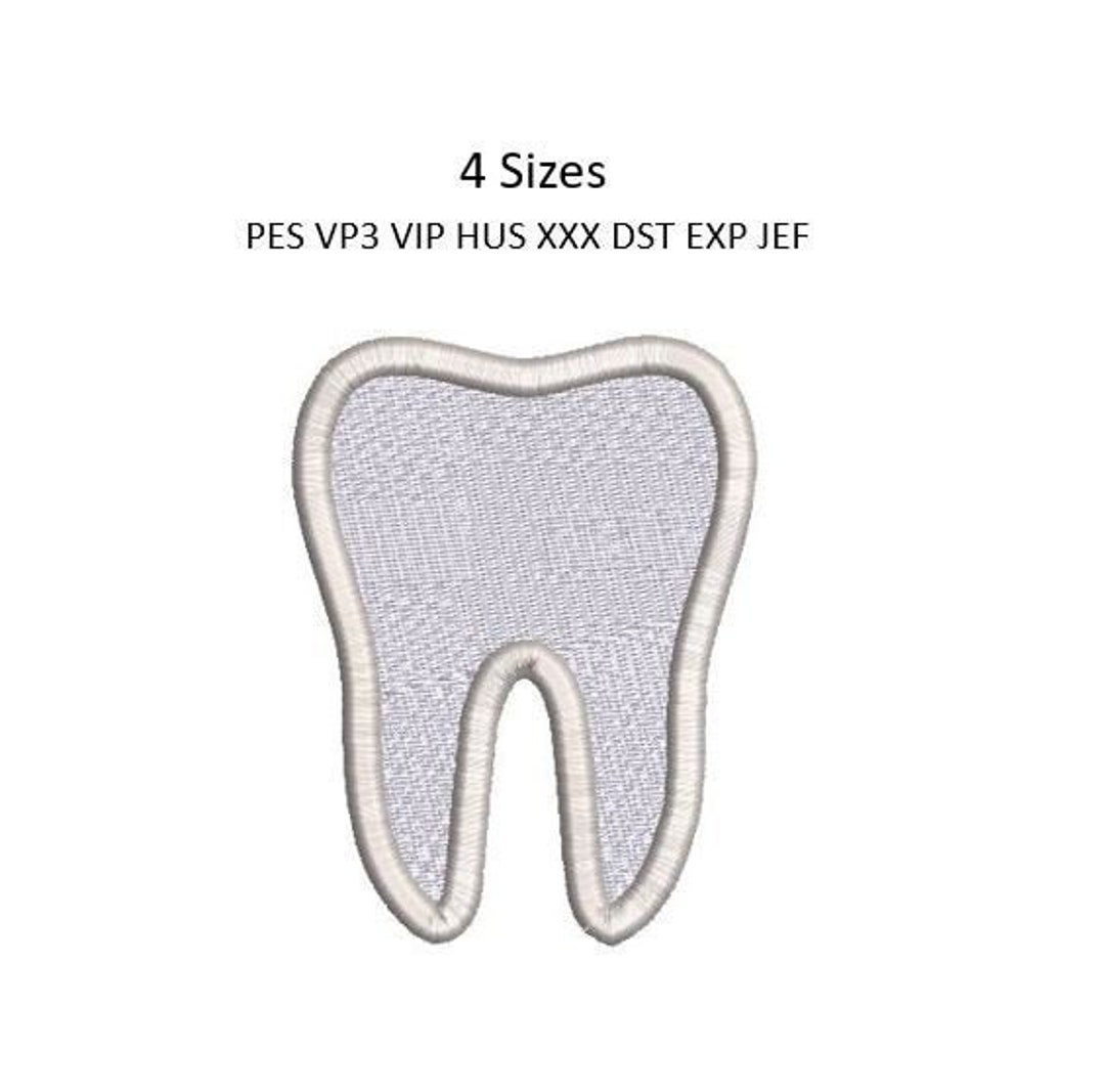 Dentist Tooth Embroidery Design Dental Fill Stitch Machine Embroidery