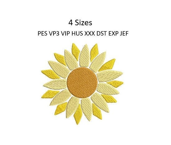 Sunflower Embroidery Design Spring Flower Bloom Machine