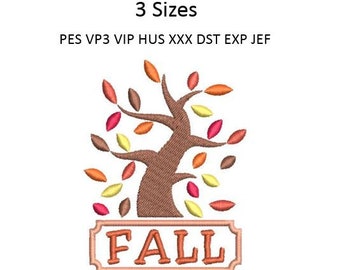 Autumn Fall Tree Embroidery Machine Design - Etsy