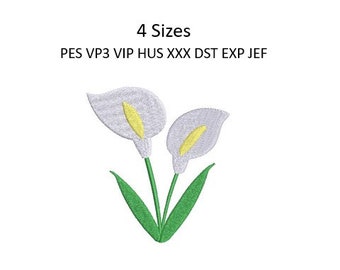Calla Lily Embroidery Design Flower Machine Pattern 4 Sizes 4x4 Hoop Download