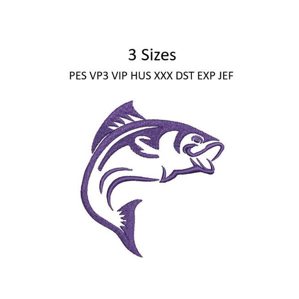 Fish Embroidery Design Fishing Hat Machine Embroidery Design 3 Sizes 4x4 Hoop MULTIPLE FORMATS Download