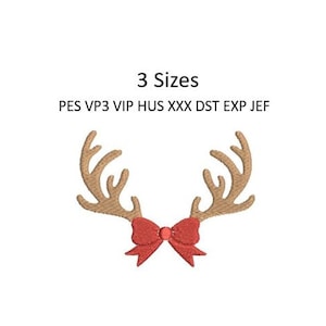 Boog rendieren gewei kerst borduurwerk ontwerpen shirt rendieren gewei machine borduurwerk patroon 4 maten 4 x 4 hoepel downloaden
