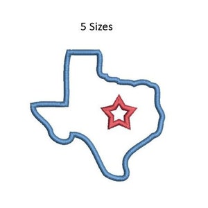 Mini Texas State Embroidery Design Star Machine Embroidery Pattern 5 Sizes 4x4 Hoop MULTIPLE FORMATS Download