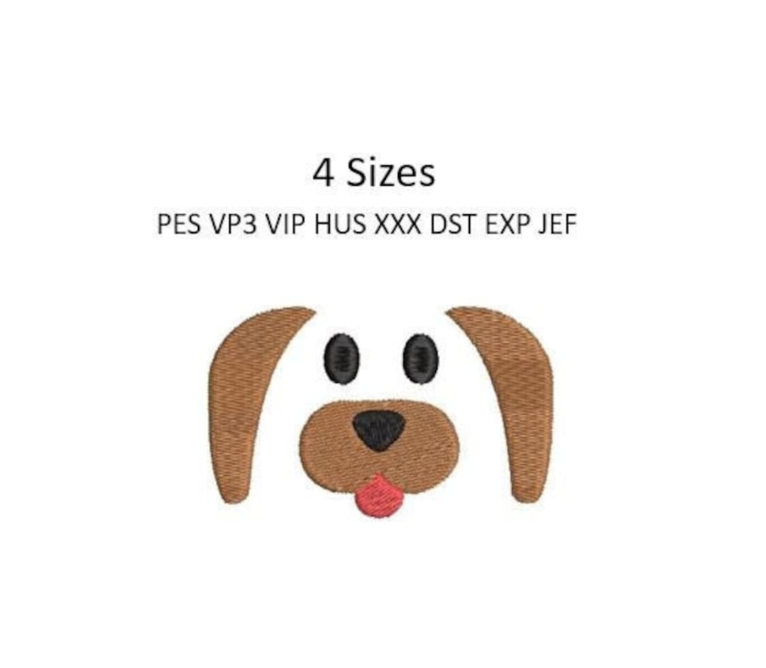 Dog Face Embroidery Design Puppy Face Mask Machine Embroidery Etsy