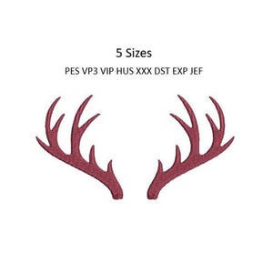 Deer Horns Antlers Embroidery Design Machine Embroidery Pattern 5 Sizes 4x4 Hoop MULTIPLE FORMATS Download