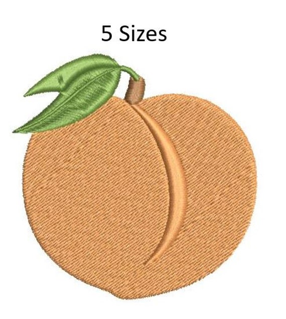 Peach Embroidery Design Pattern Peach 5 Sizes MULTIPLE Etsy