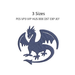 Dragon Embroidery Design Silhouette Pillow Machine Embroidery Pattern 3 Sizes 4x4 Hoop MULTIPLE FORMATS Download