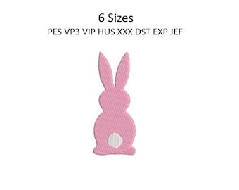 Bunny Embroidery Design Easter Rabbit Machine Embroidery Pattern 3 Sizes 4x4 Hoop MULTIPLE FORMATS Download