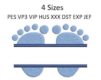 Baby Feet Embroidery Design Pillow Label Split Monogram Machine Pattern 4x4 Download