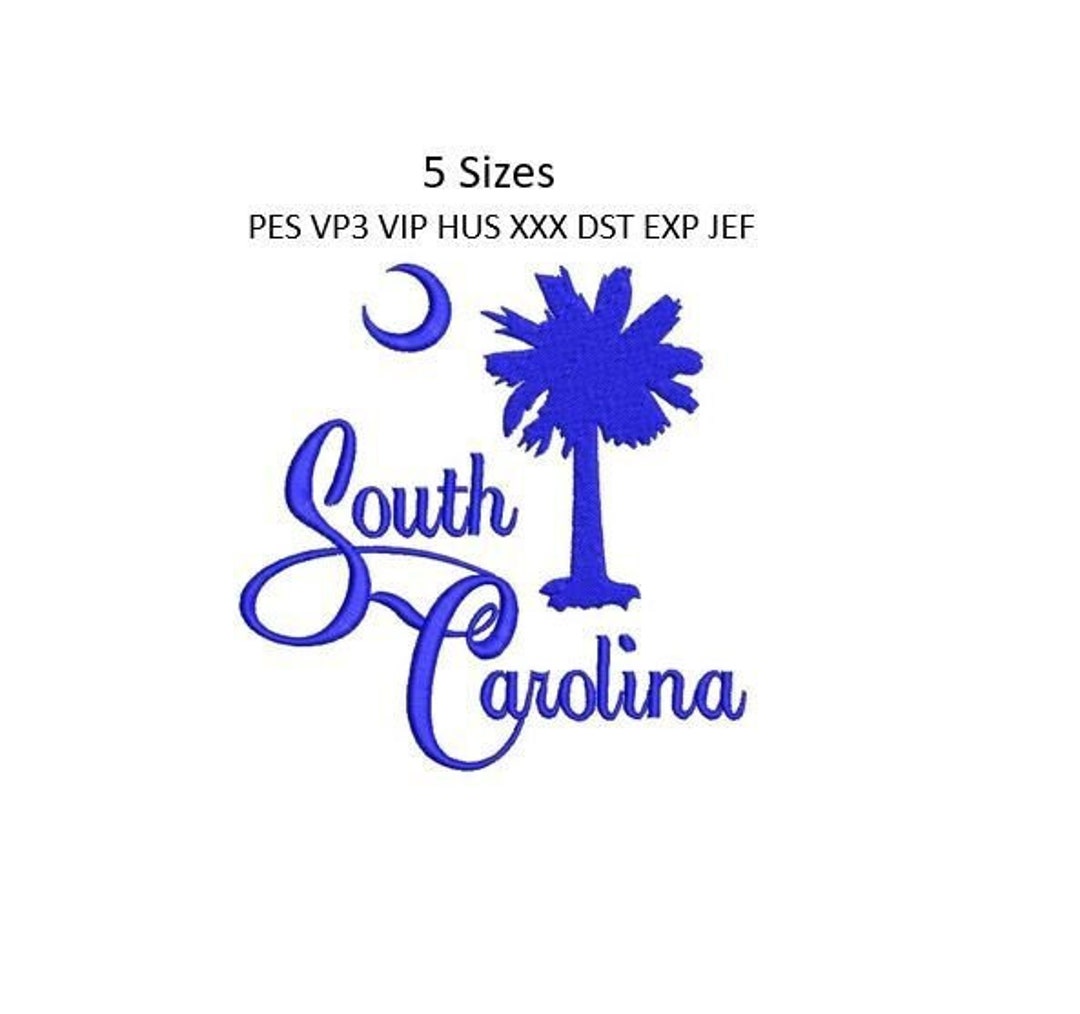 South Carolina Embroidery Design Palmetto SC State Machine Embroidery Pattern 5 Sizes 4x4 5x7
