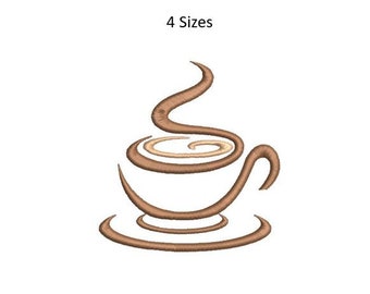 Tee Kaffee Stickmaschine Stickmuster 100x100 Stickdatei
