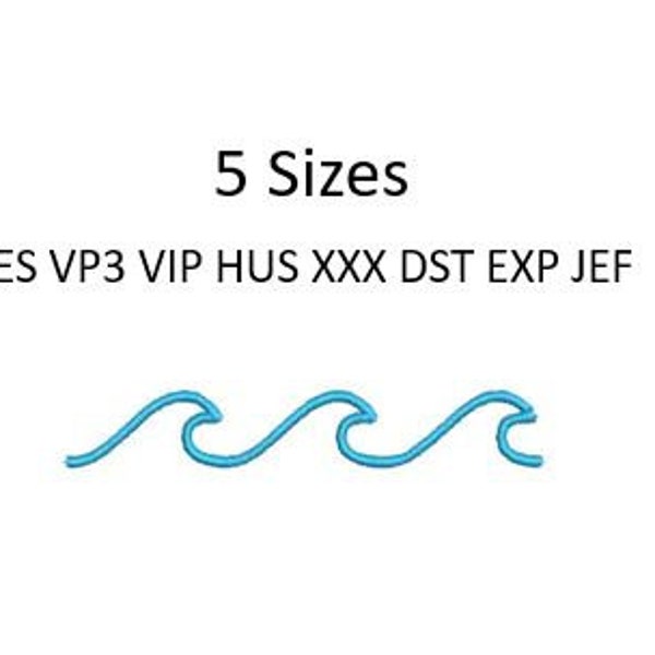 Wave Border Embroidery Design Machine Embroidery Pattern 5 Sizes 4x4 Hoop MULTIPLE FORMATS Download