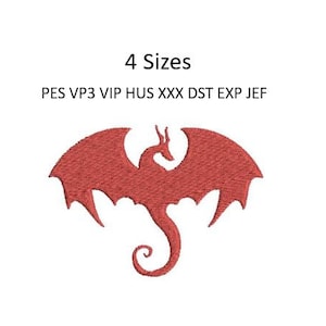 Dragon Embroidery Design Machine Embroidery Pattern 4 Sizes 4x4 Hoop MULTIPLE FORMATS Download