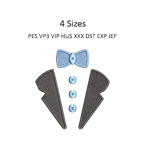 Baby Tuxedo Embroidery Design Tux Wedding Machine Embroidery Pattern Sizes 4x4 Hoop MULTIPLE FORMATS Download