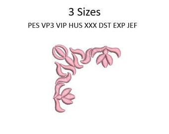 Corner Embroidery Design Decorative Element Machine Pattern 3 Sizes 4x4 Hoop Download