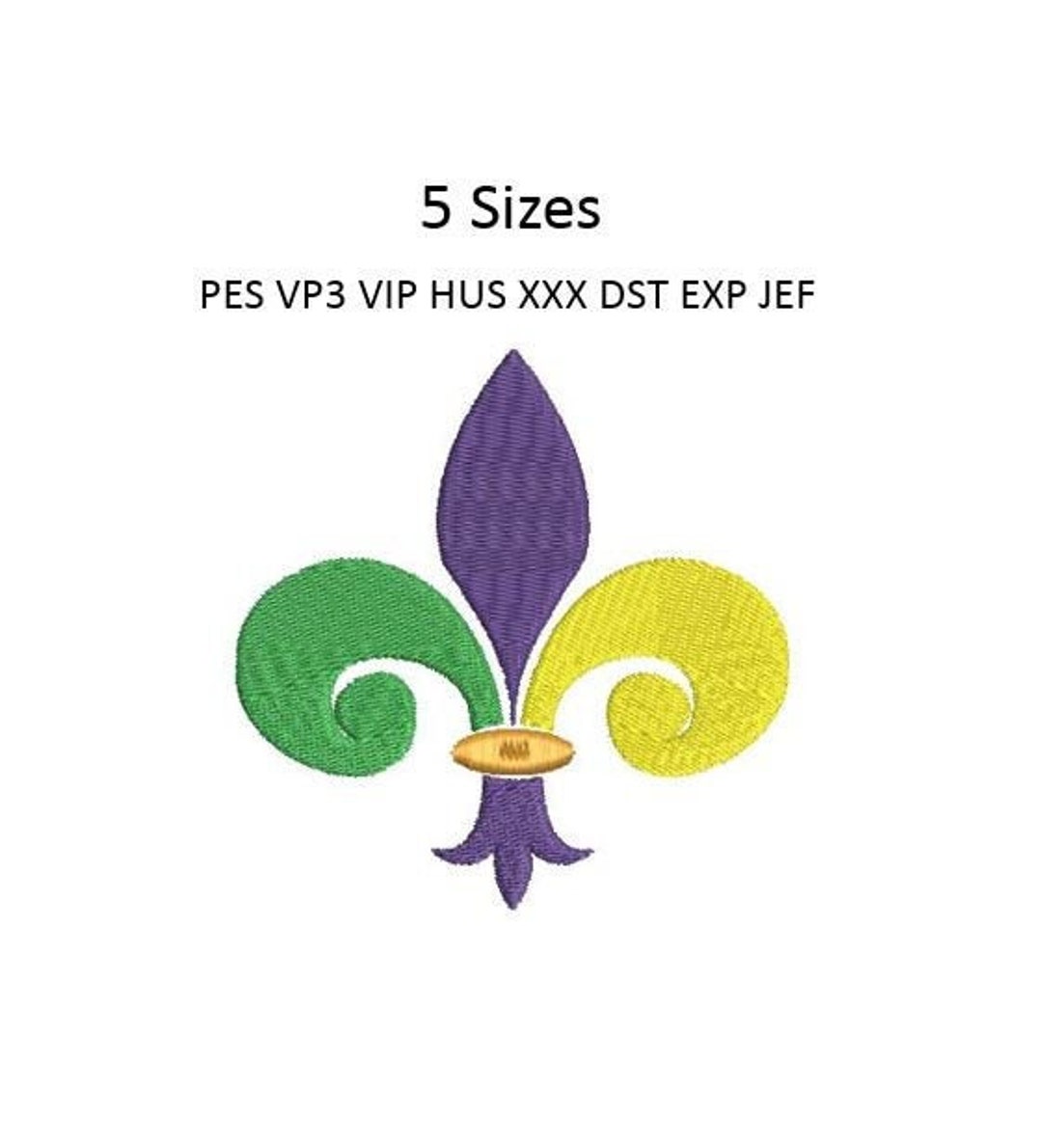 Mini Fleur De Lis Embroidery Design Mardi Gras Machine Embroidery
