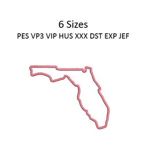 Florida Embroidery Design Outline State Machine Embroidery Pattern 6 Sizes 4x4 Hoop MULTIPLE FORMATS Download