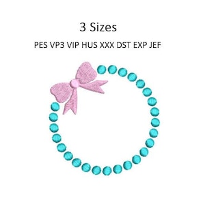 Bow Monogram Design Baby Blanket Machine Embroidery Pattern Monogram Frame 3 Sizes 4x4 Hoop MULTIPLE FORMATS Download