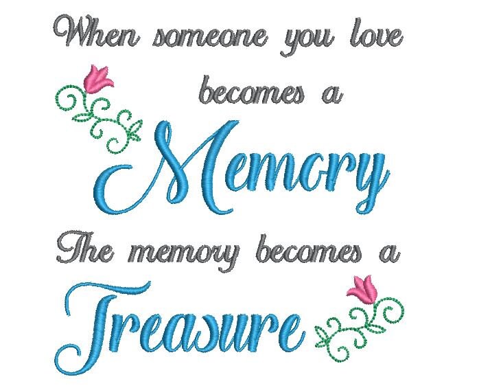 Memorial Memory Pillow Embroidery Design Heirloom Machine Etsy