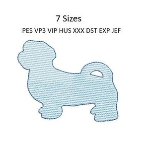 Shih Tzu Quick Stitch Embroidery Design Dog Sketch Shirt Machine Embroidery Pattern 7 Sizes 4x4 Hoop MULTIPLE FORMATS Download