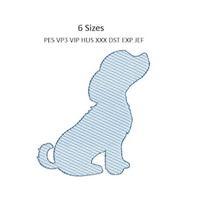 Puppy Dog Quick Stitch Embroidery Design Sketch Shirt Machine Embroidery Pattern 6 Sizes 4x4 Hoop MULTIPLE FORMATS Download