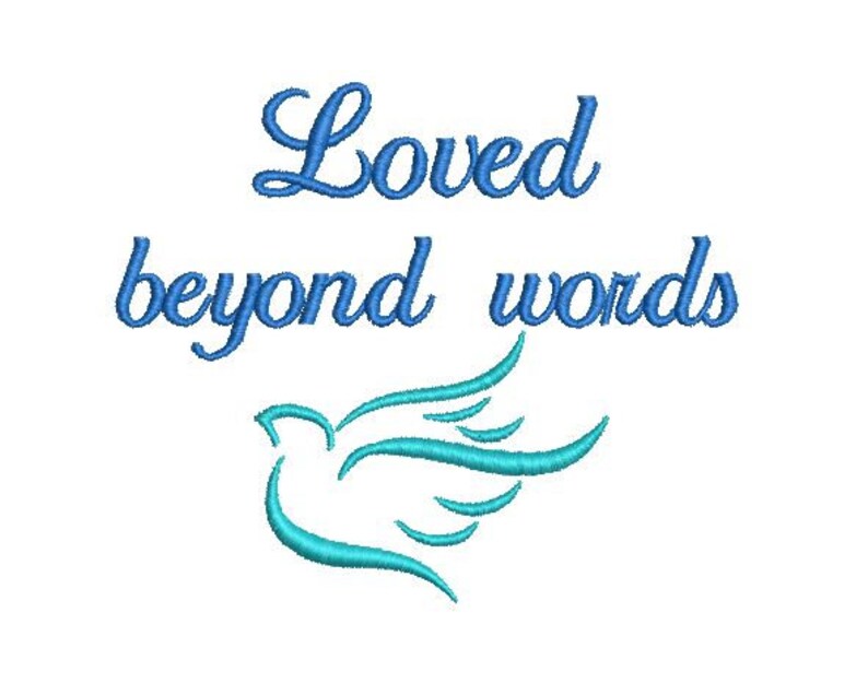 Memory memorial embroidery loved beyond words machine  etsy