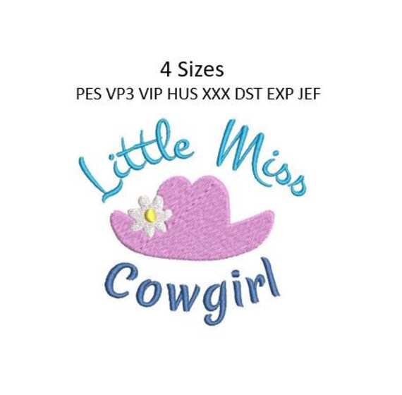 Cowgirl Embroidery Design Little Miss Girl Shirt Machine.