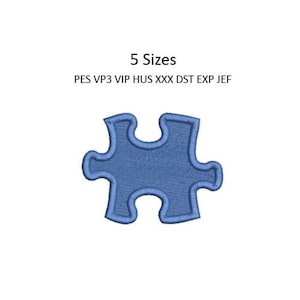 Mini Puzzle Piece Embroidery Design Autism Awareness Jigsaw Towel Machine Pattern 4x4 Download