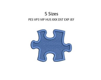 Mini Puzzle Piece Embroidery Design Autism Awareness Jigsaw Towel Machine Pattern 4x4 Download