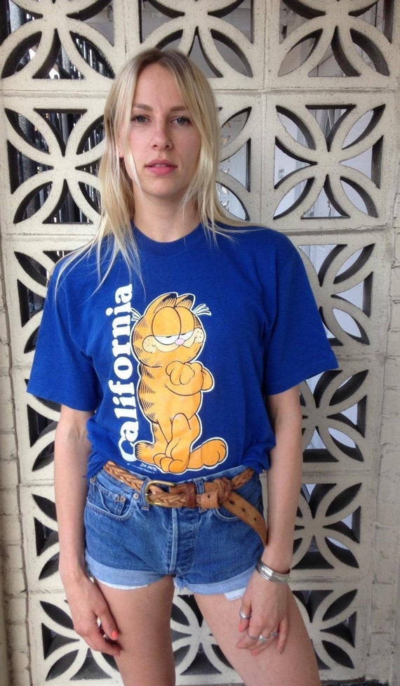 California Garfield cartoon graphic unisex tee/ t