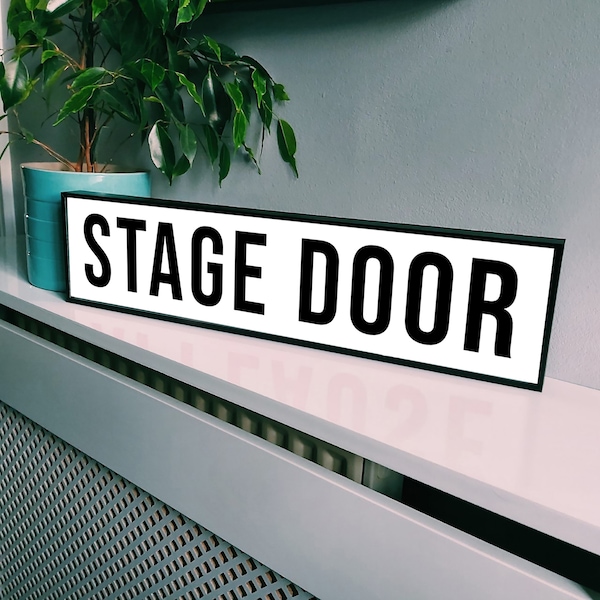 Stage Door Sign | Framed Metal Print | Retro Art | Metal Plaque | Gallery Wall | Wall Art | Vintage |