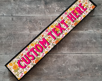 Custom Floral Metal Sign: Personalized Retro Wall Art