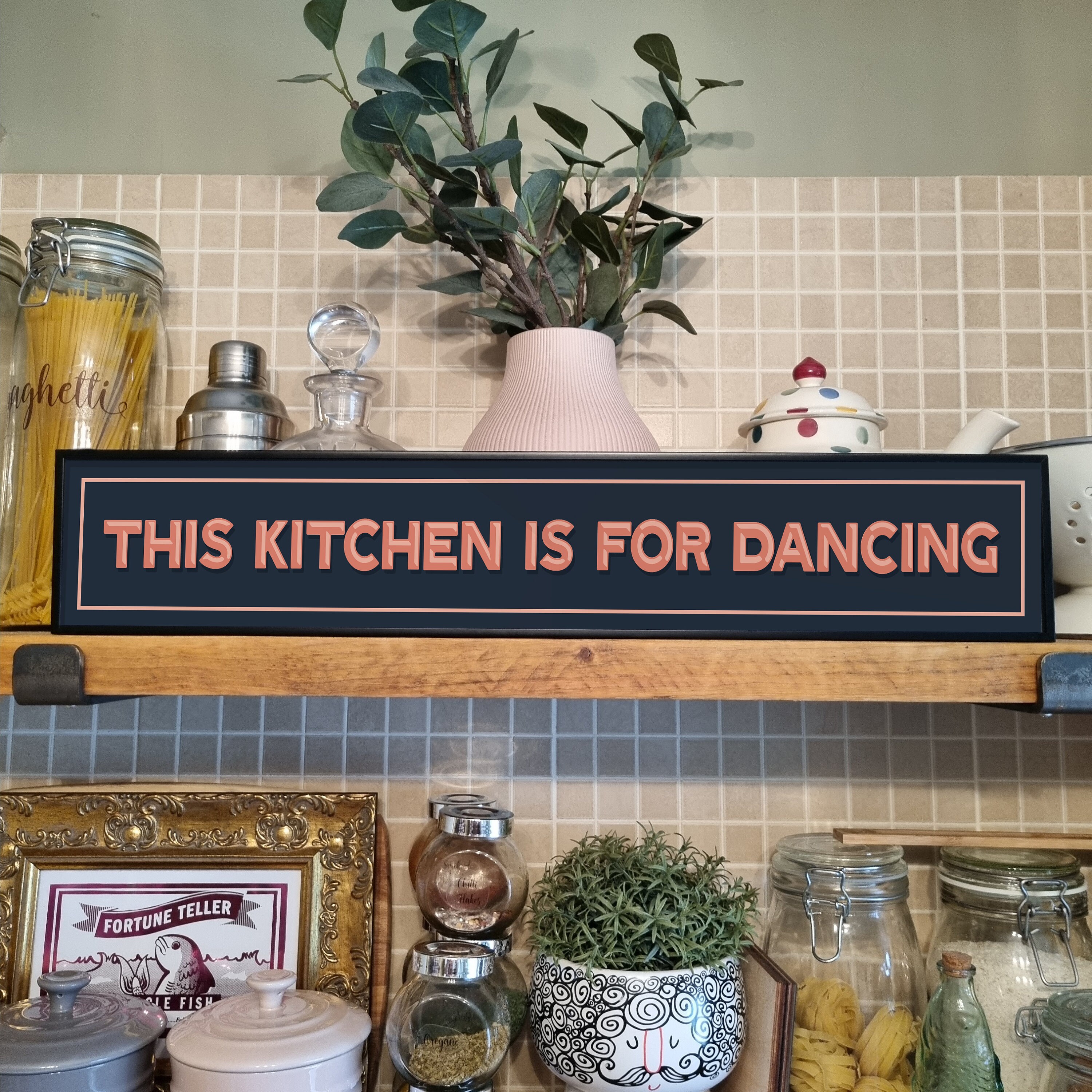 This Kitchen is for Dancing Framed Metal Print Retro Etsy