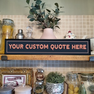 Custom Pink & Navy Framed Metal Sign: Personalized Quote Art