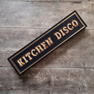 Kitchen Disco | Framed Print | Framed Metal Print | Retro | Metal | Gallery Wall | Wall Art | Vintage | Circus Style Sign | Bar Sign |