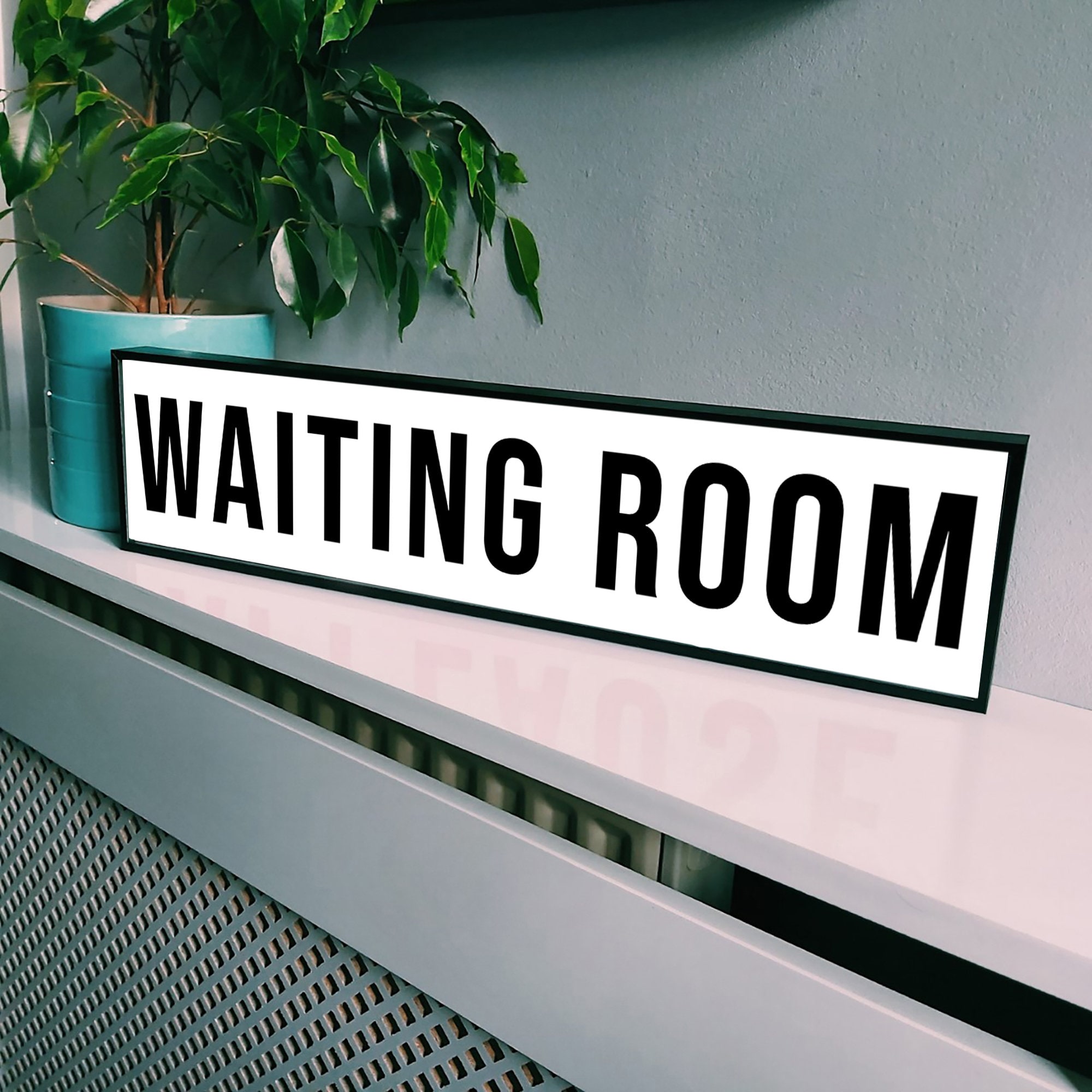 Waiting Room Sign Framed Vintage Sign Framed Metal Print Etsy
