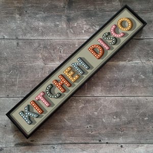 Kitchen Disco Framed Metal Print - Typography Wall Art - Retro Aluminium Sign