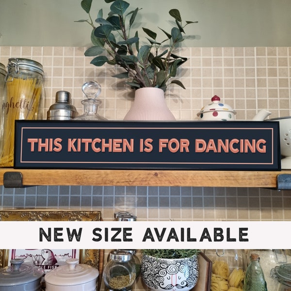 This Kitchen is for Dancing | Framed Metal Print | Retro | Metal Sign | Gallery Wall | Wall Art | Quote Print | Kitchen | Prints |