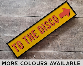 To The Disco Framed Metal Print: Vintage Style Gallery Wall Art