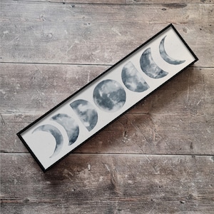 Moon Phase Framed Metal Print: Celestial Gallery Wall Art