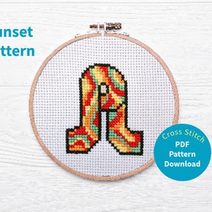 Pretty Lights Cross Stitch Sunset Tie Dye Pattern Download | Stitch Pattern | Stitch Design
