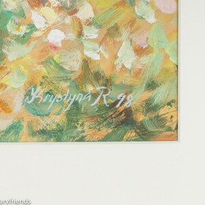 Jardín encantado, acrílico sobre papel, 81 x 71 cm, pintura original, vintage, 1998 imagen 4