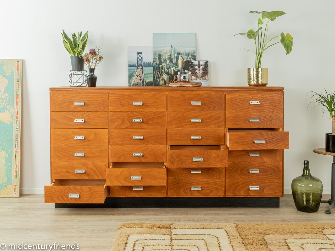 50 Armoire de Pharmacie, à Tiroirs, 60, Commode, Vintage