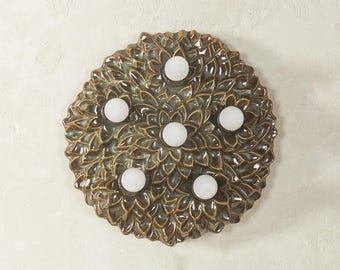 Wall and ceiling lamp, 1970s, floral ornamentation, vintage