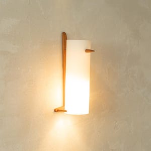 60er Holz Wandlampe, Uno & Östen Kristiansson, skandinavisch, Vintage