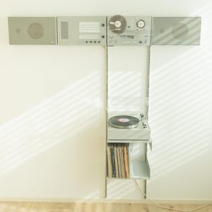 BRAUN wall-mounted stereo system, 1960s, L450 speakers, TG60 & TS45, Dieter Rams, vintage