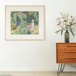Jardín encantado, acrílico sobre papel, 81 x 71 cm, pintura original, vintage, 1998 imagen 3