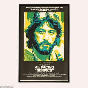 Cartel de los años 70, Serpico, Al Pacino, años 60, Vintage