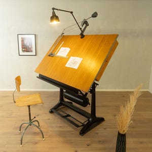 1950s drafting table, Kuhlmann & Nestler, vintage