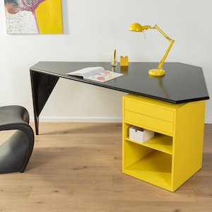80er Schreibtisch, postmodern, freistehend, 70er, Vintage